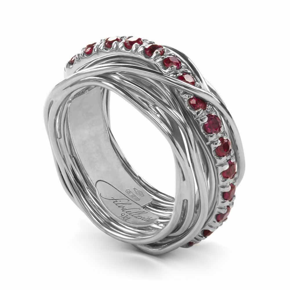 Anello Filo della vita 13 Fili Argento e Rubini - immagine 2