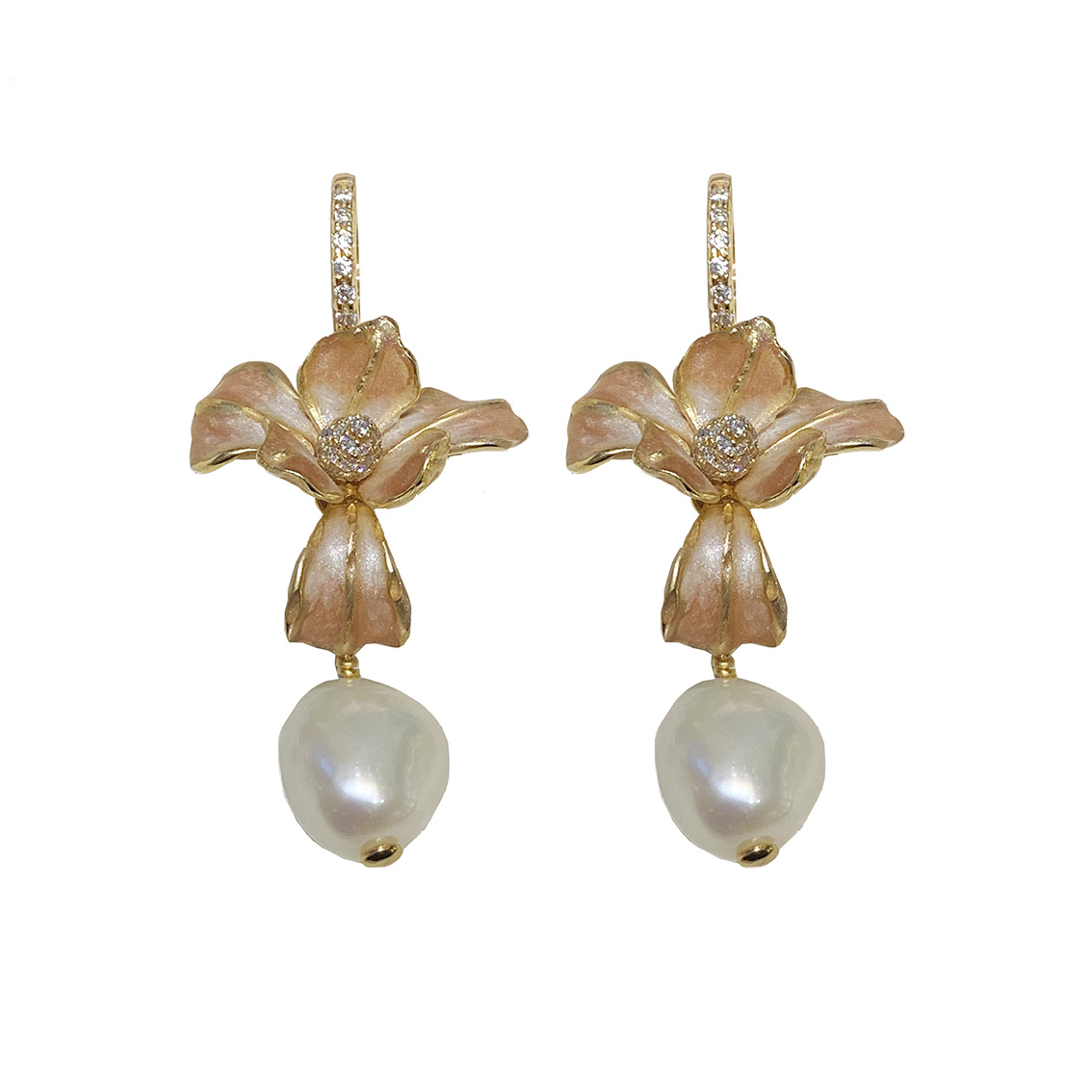 Orecchini fiore con perla barocca - Misis