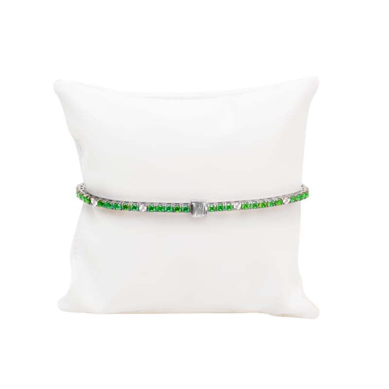 Bracciale tennis Uomo in bronzo marino e spinelli verdi