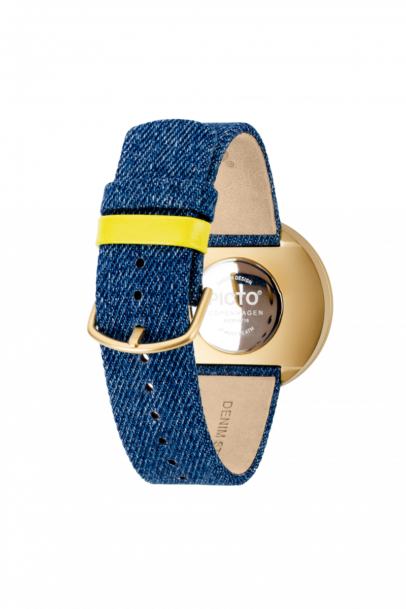 Picto - Orologio uomo-donna con cassa 40mm gold cinturino in denim - immagine 4