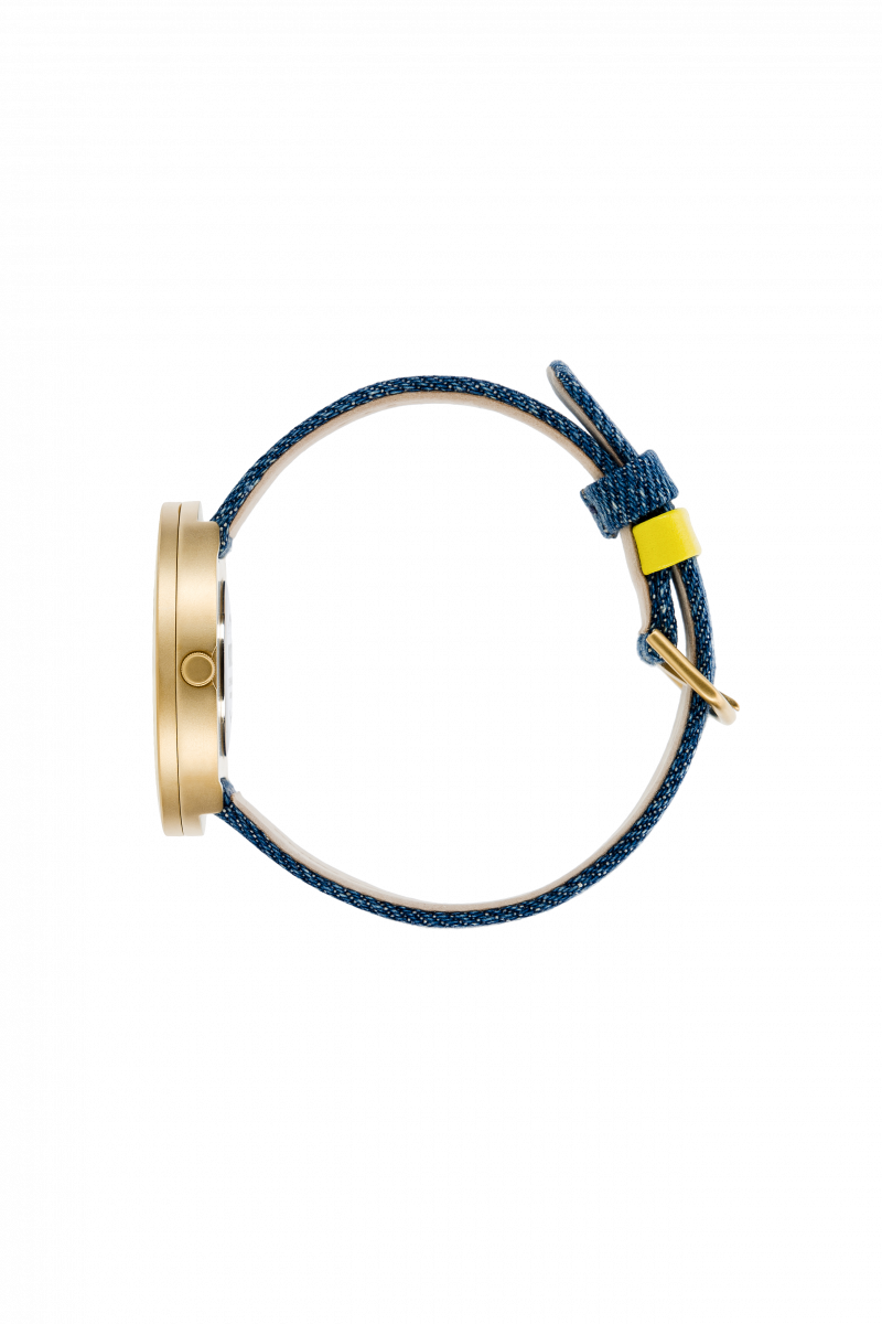 Picto - Orologio uomo-donna con cassa 40mm gold cinturino in denim - immagine 3