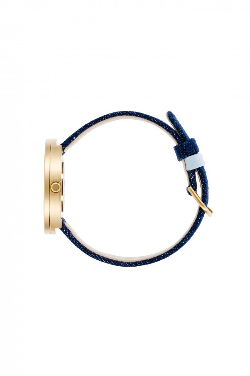 Picto - Orologio uomo-donna con cassa 40mm gold cinturino in denim scuro - immagine 3